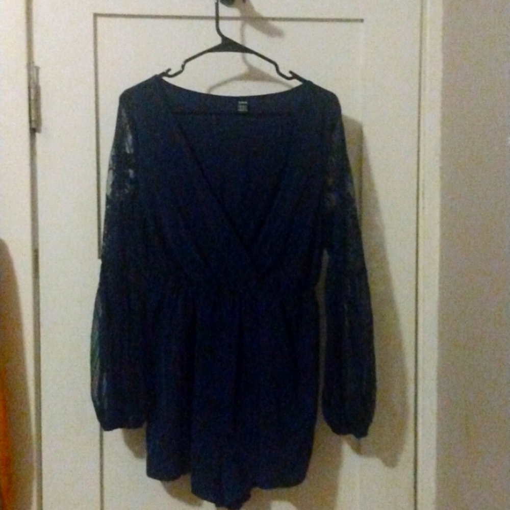 Women's Size M blue short set one piece